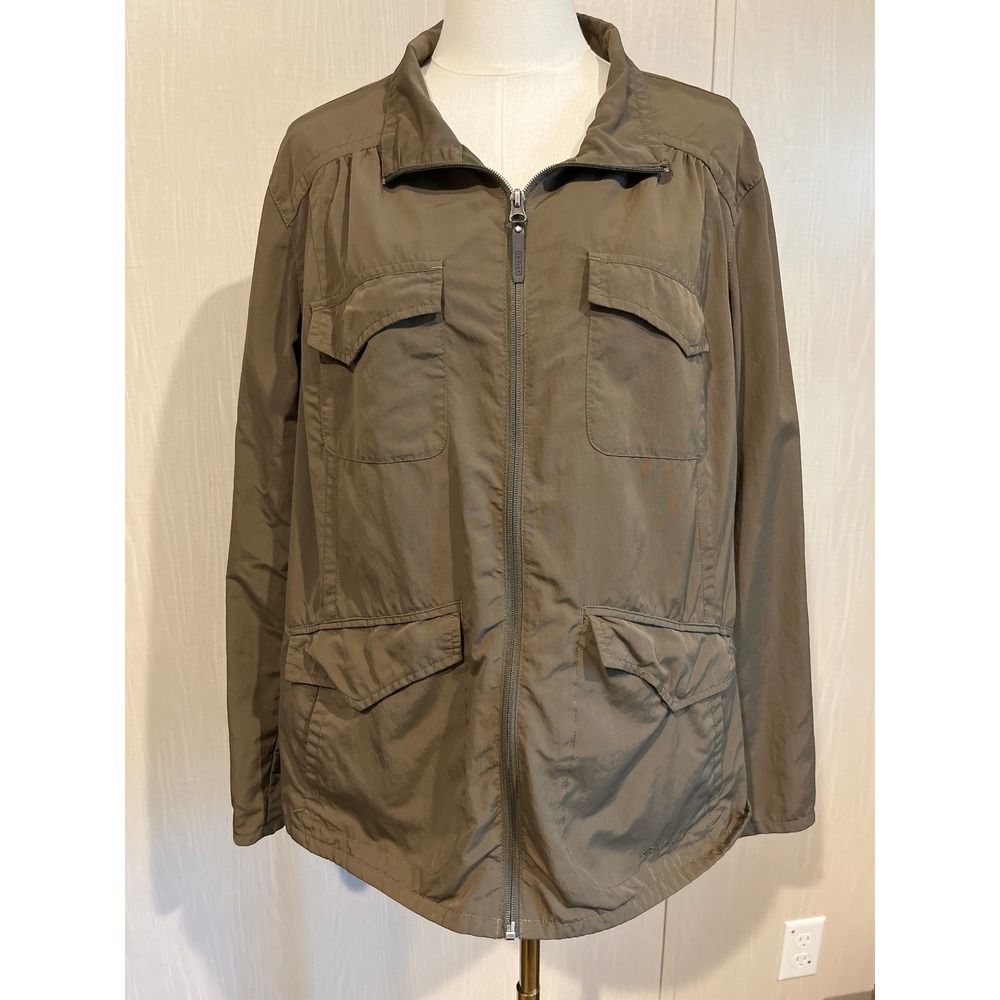 Eddie Bauer Travex Olive Green Full Zip Utility Jacket Size 2XL